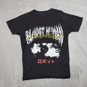 Almost‎ Human Shirt Mens Small Japan Tokyo Zombie Punk Cyber Script Black Adult